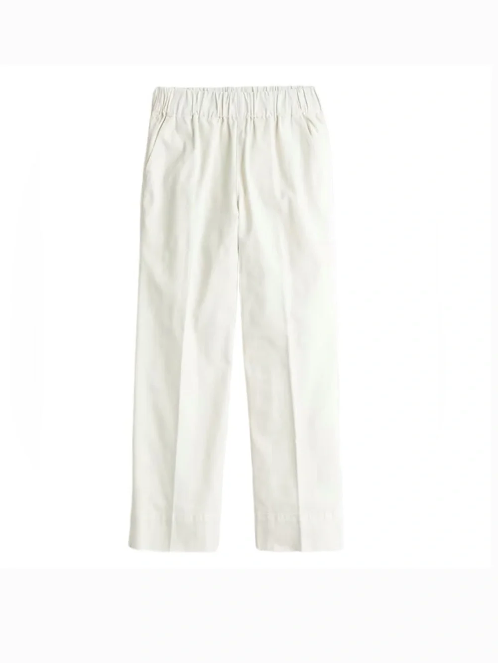 J.Crew Astrid Wide Leg Chino Pants Cream BH357 Size Small Pull On